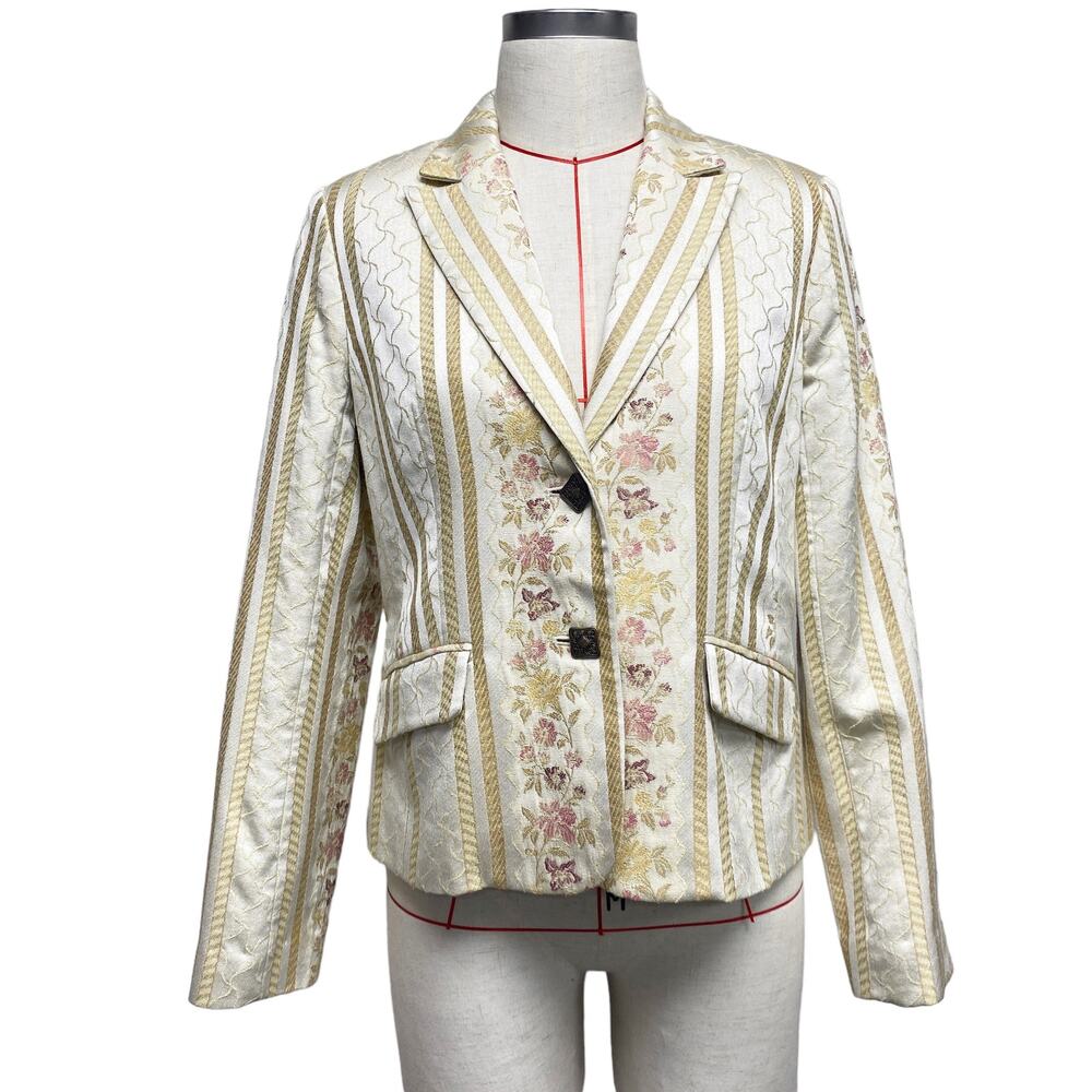 Evelyn Womens Size 10P Tapestry Printed Blazer Y2K Cottage